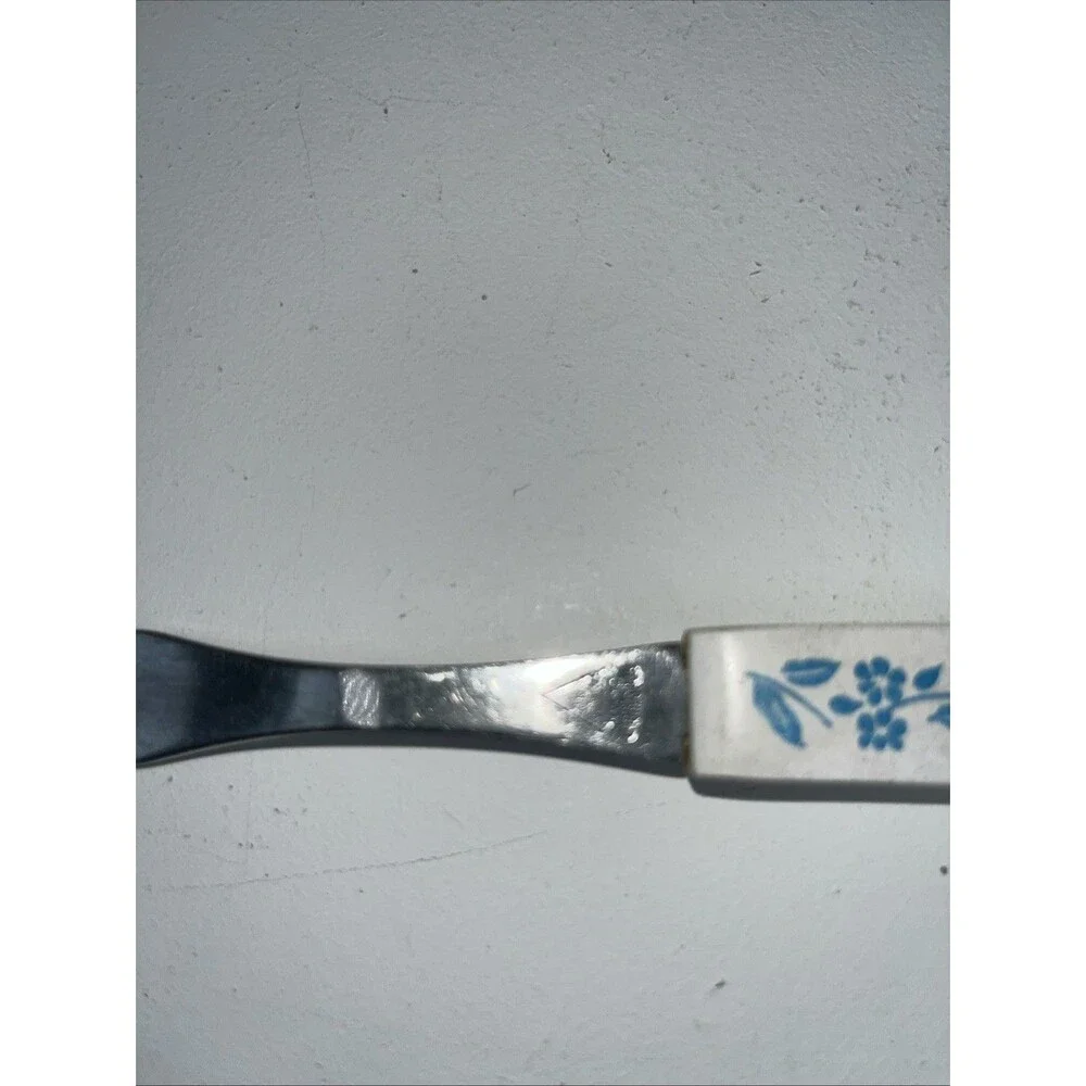 Vintage Meat Fork Blue Cornflower Household Japan Decor 9.5